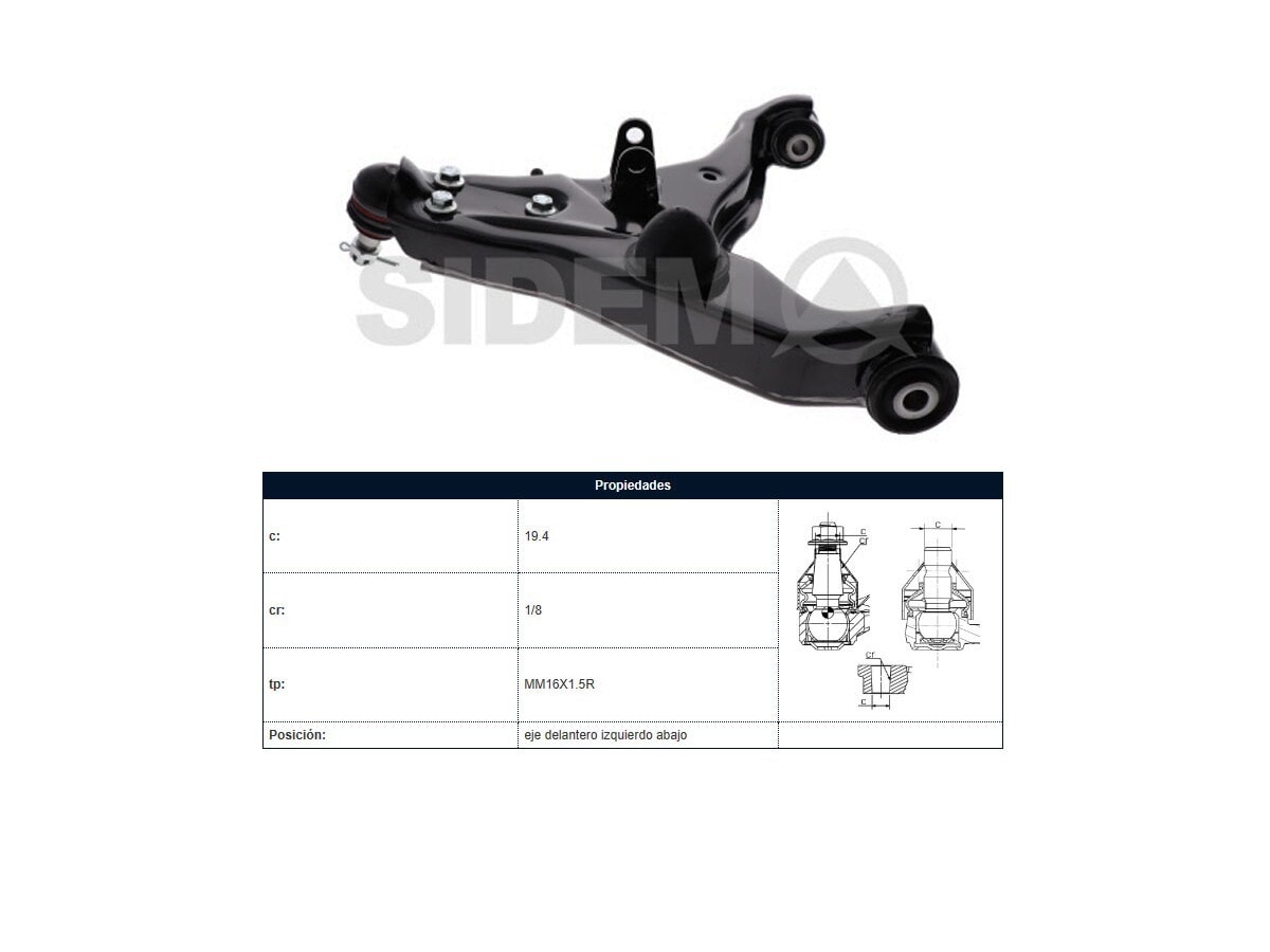 Parilla De Suspension Delantera Mitsubishi L200 15-25 Izq