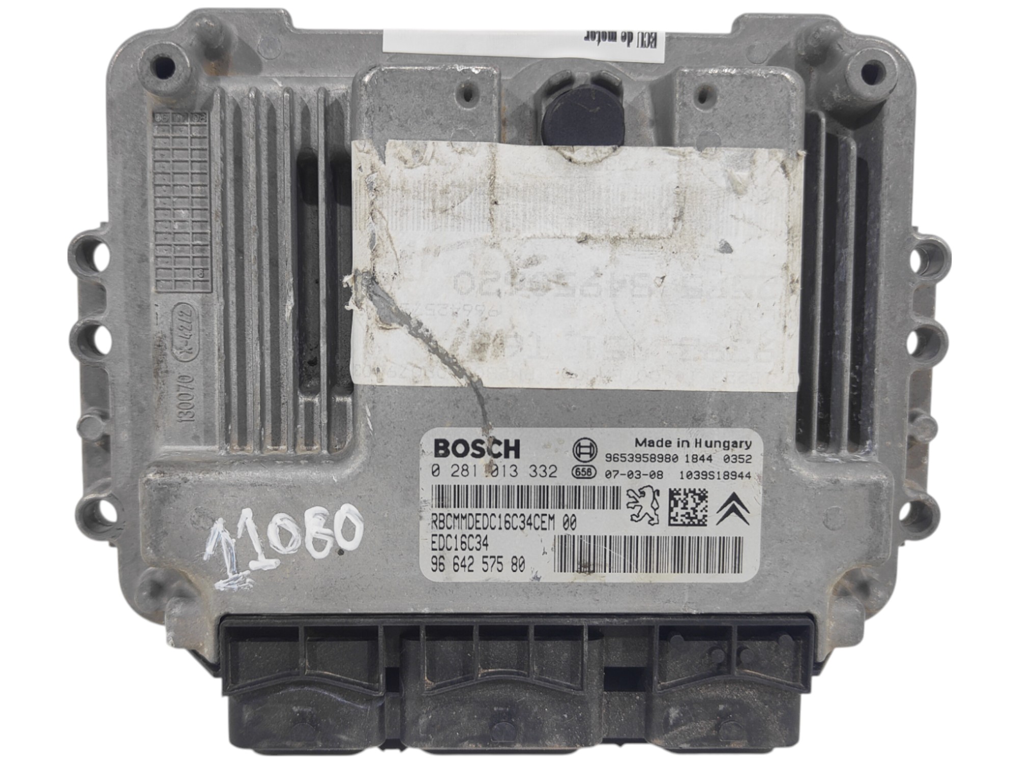 ECU de motor Peugeot Citroen 1.6 HDI 2007, Ref: 11080-K3C6