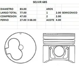PISTONES 83mm TOYOTA COROLLA 1C STD (4mm) TIK