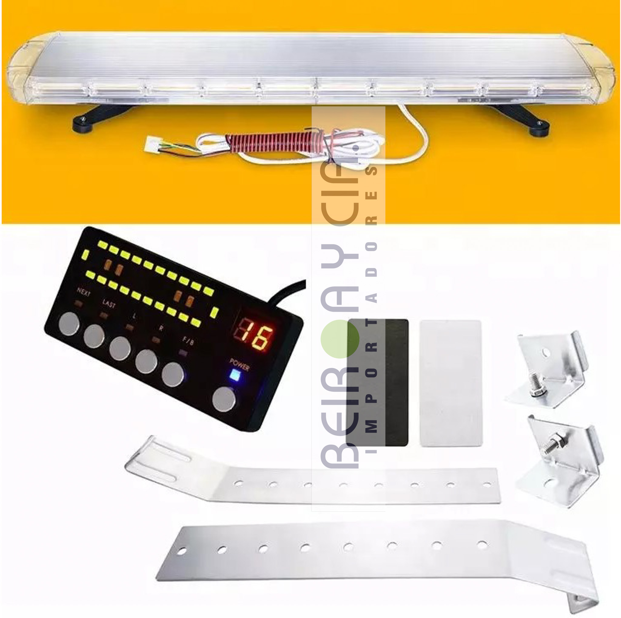 BARRAL XE 86 LEDS C/BARRIDO ROJ/AZU 1.28MT 12V