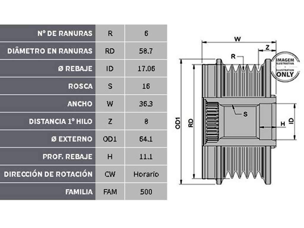 POLEA ALTERNADOR FI DUCATO/PE BOXER LIBRE