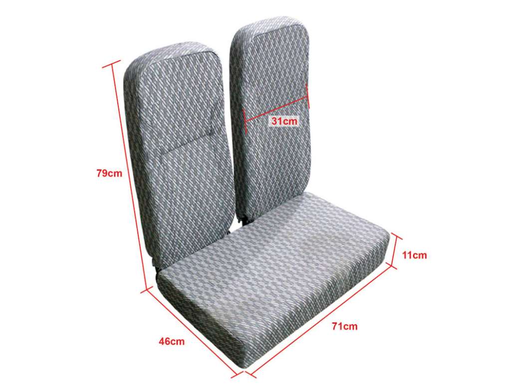 ASIENTO TRASERO UNIV. 2 PERSONAS NEGRO