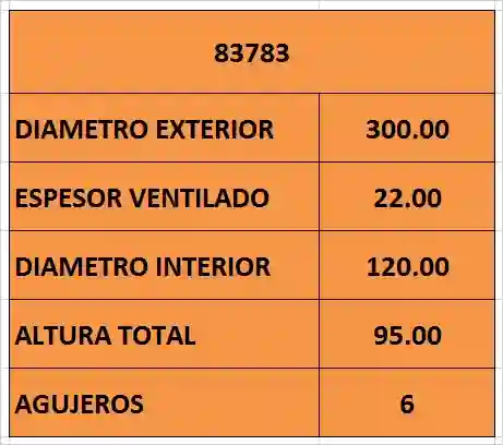 DISCO FRENO 300mm 6 AGUJEROS TRA VW DELIVERY 6-160