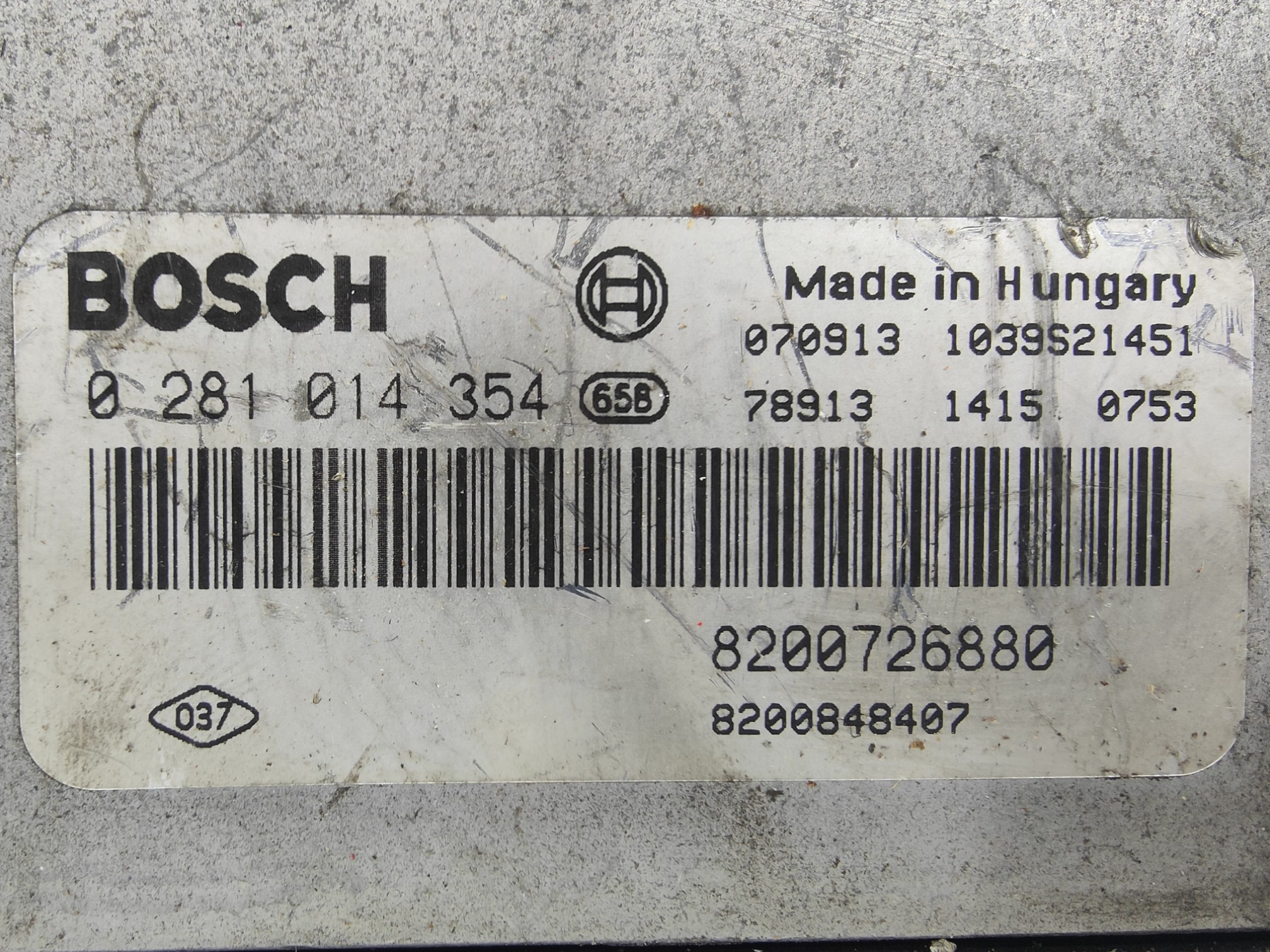 ECU de motor Renault 2.0 DCI , Ref: 8104-K3B5