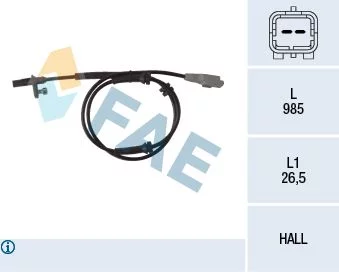 Sensor de velocidad de rueda ABS trasero