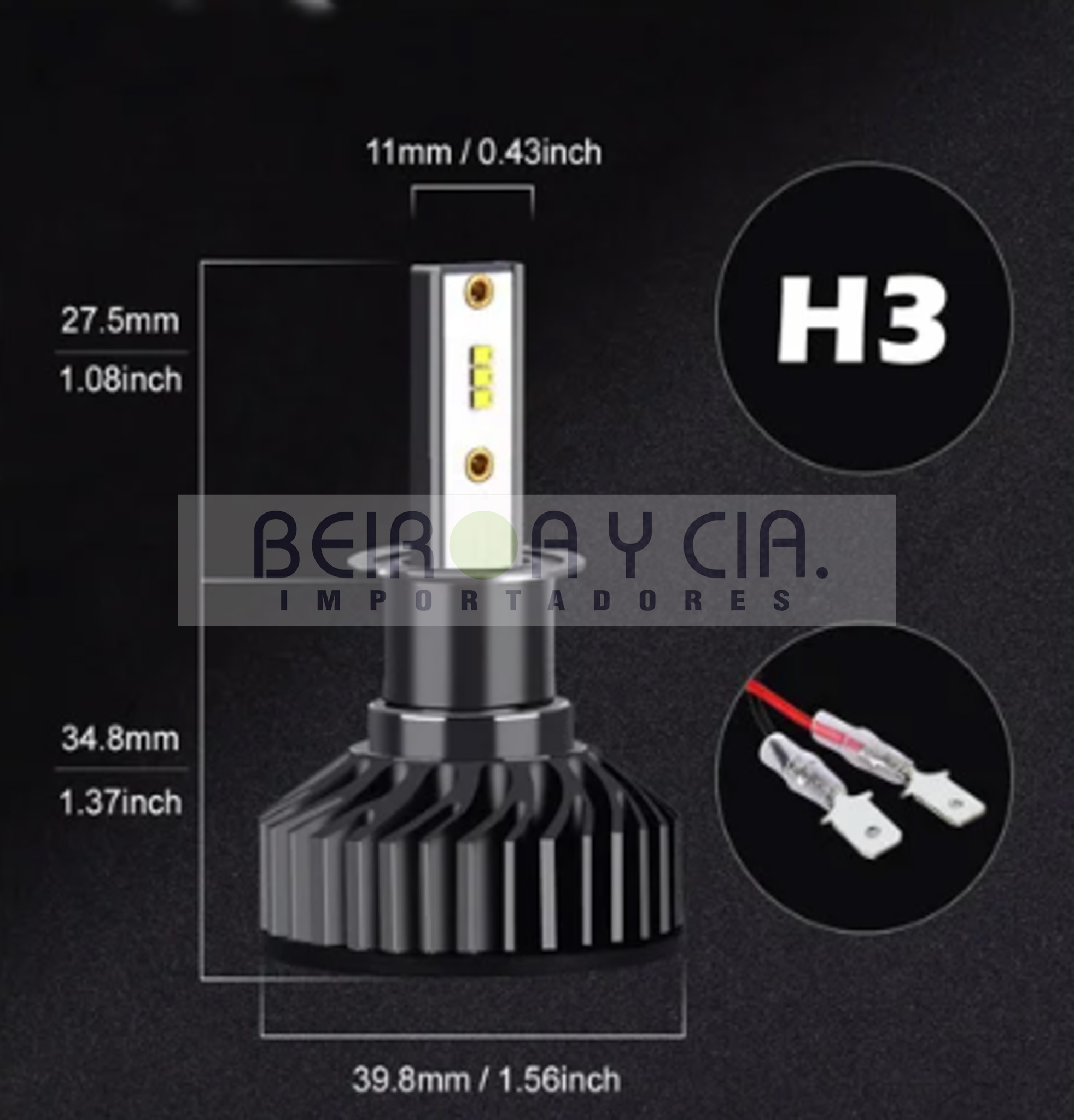 KIT XE LED CSP H3 4000LMS 30W 24V CANBUS