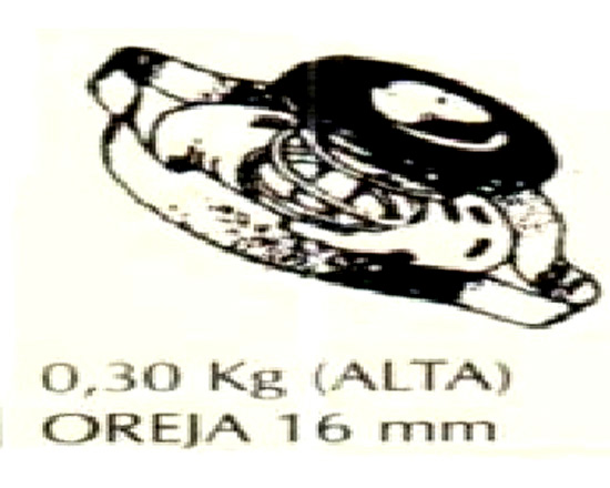 TAPON NAP L OREJA 16MM ALTA 0.30KG 4 LBS