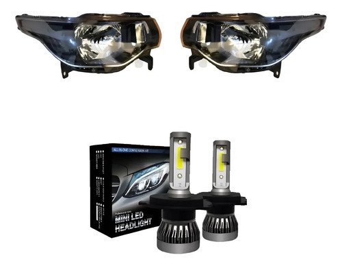 Kit Semiopticas Fiat Mobi Con Led H4 Corta Larga
