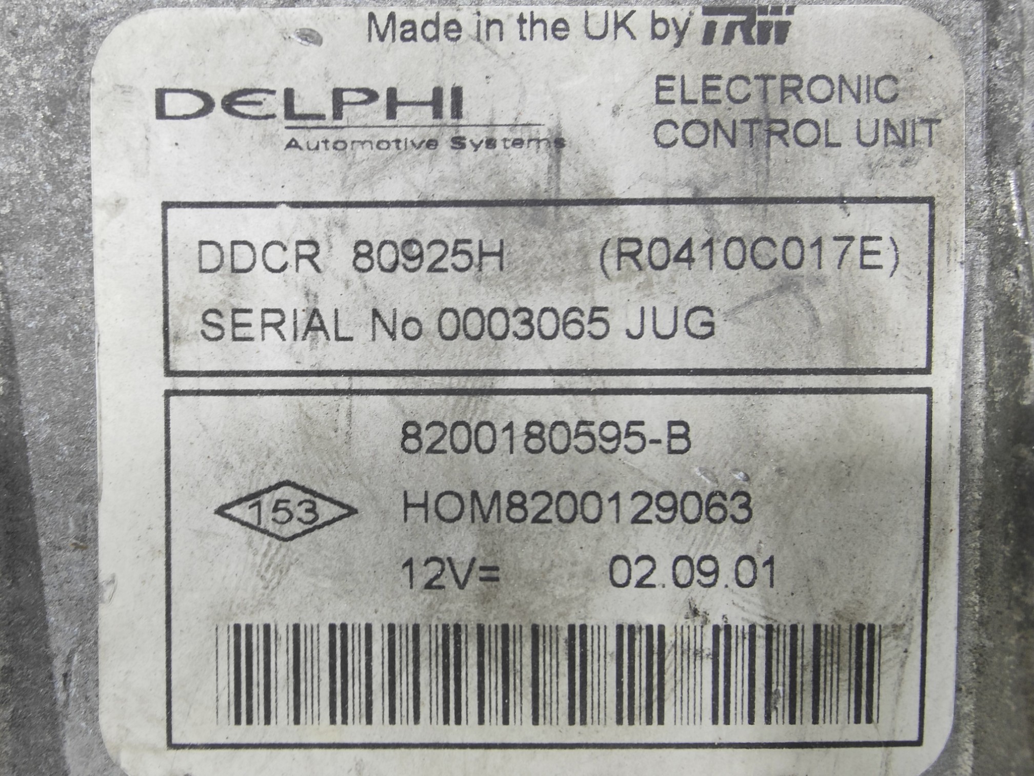 ECU de motor Renault CLIO 1.5 DCI , Ref: 8349-K3B5