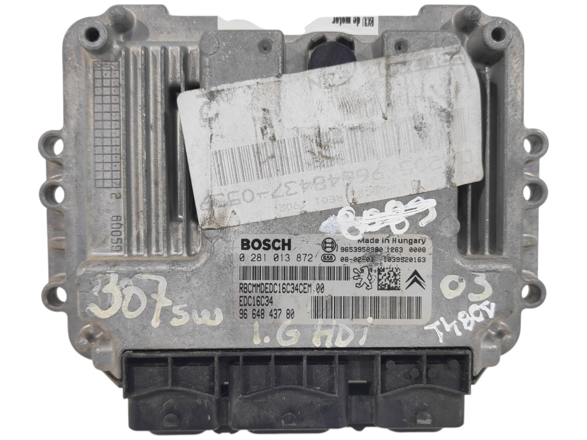 ECU de motor Peugeot Citroen 1.6 HDI 2008, Ref: 10841-K3A6