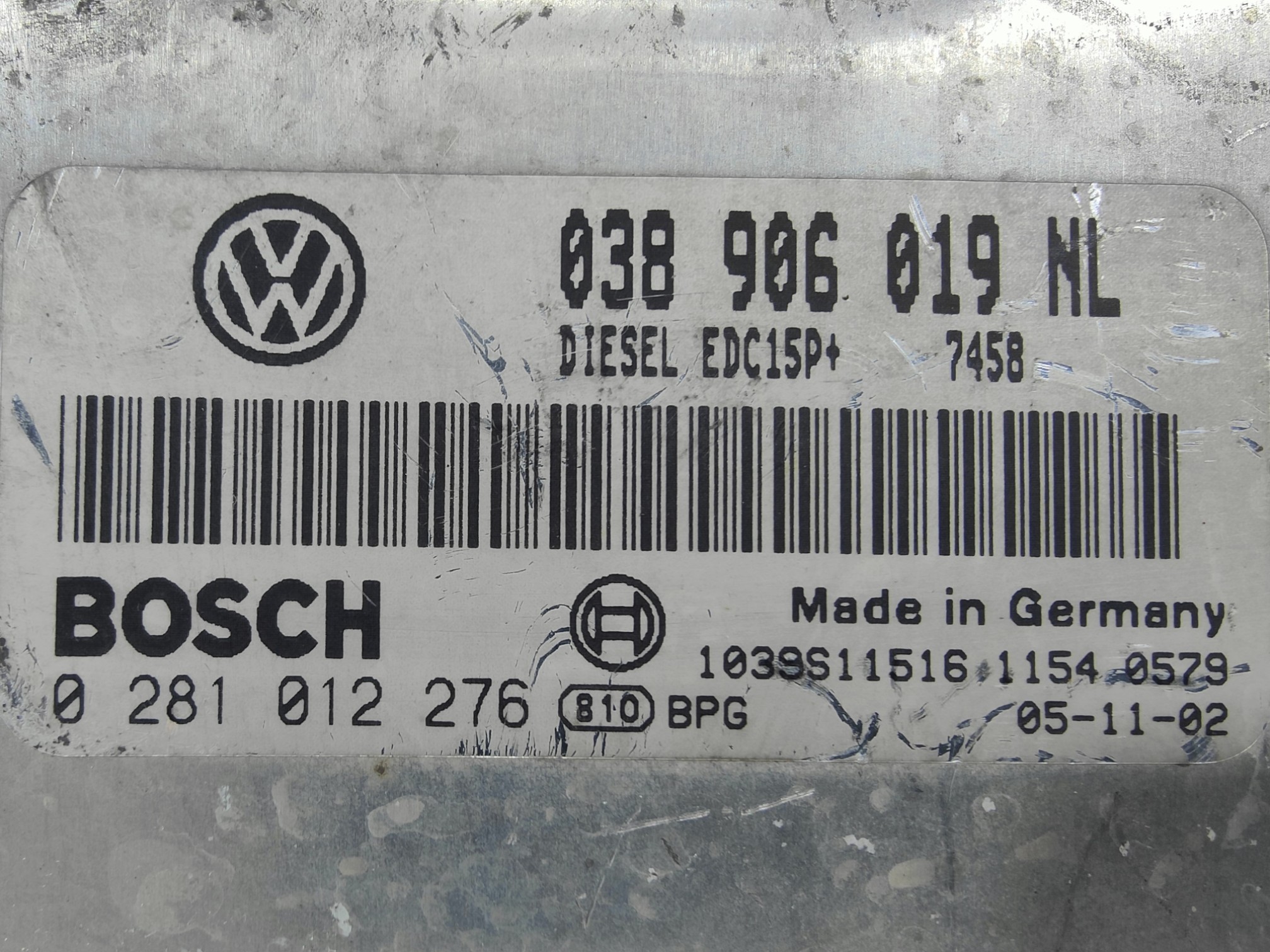 ECU de motor Seat SEAT IBIZA / CORDOBA 1.9 TDI 101CV (AXR) 2005, Ref: 11077-K3C9