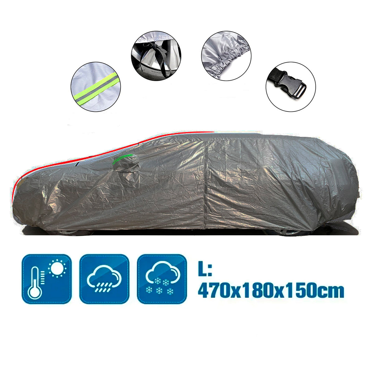 Funda protectora para automóvil con puerta de acceso lateral