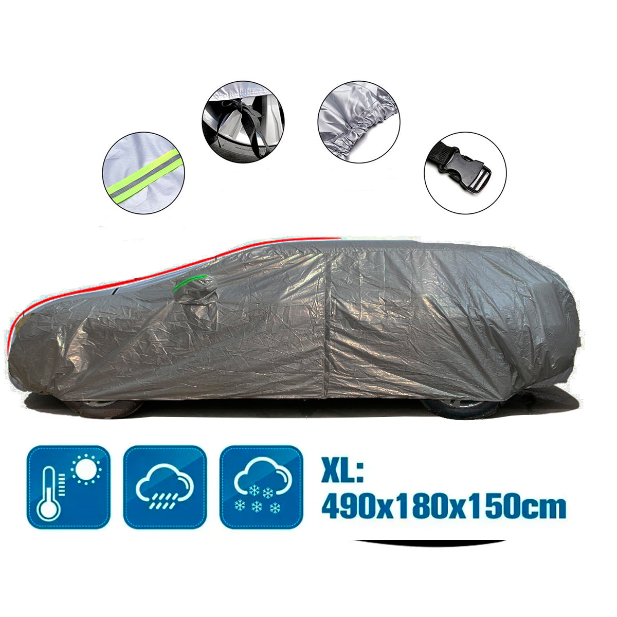 Funda protectora para automóvil con puerta de acceso lateral