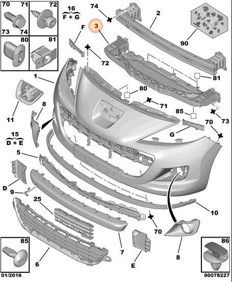 ALMA PARAGOLPE DELANTERO PEUGEOT 207 ACTIVE INFERIOR PLASTICA [ORIGINAL PSA]