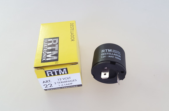 FLASHER ELECTRO TERMICO 12V 2 TERMINALES SIN SOPORTE