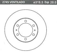 Disco de freno delantero ventilado