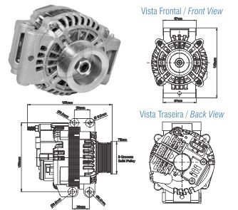 ALTERNADOR SCANIA G230 240 340 380 400 420 P230 24V 100A BOSCH ZM