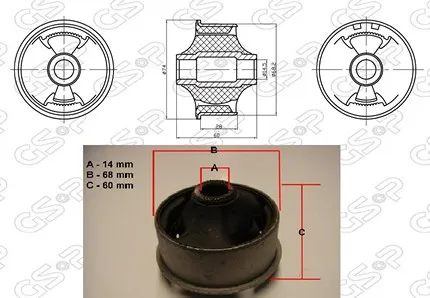 BUJE BASTIDOR INF TOYOTA COROLLA 03 (GDE) (B)—