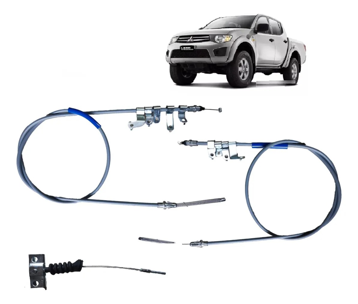 Kit 3 Cables Freno Mano L200 Triton 2010 2011 2012