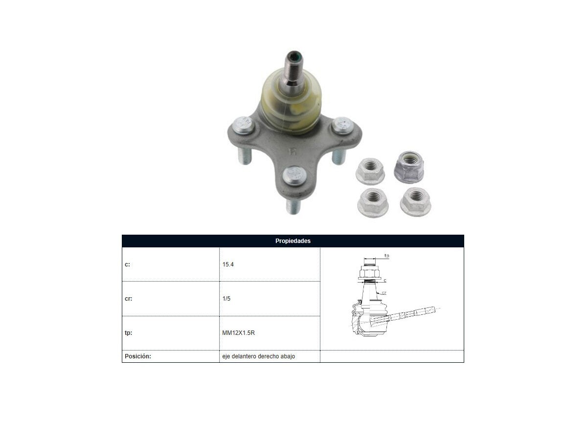 Rotula Del Audi A3/Q3 Volks Nivus/Polo/Virtus/Vento/T-Cross/Tiguan 03-25 Der