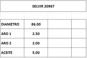 Juego de aros de pistón