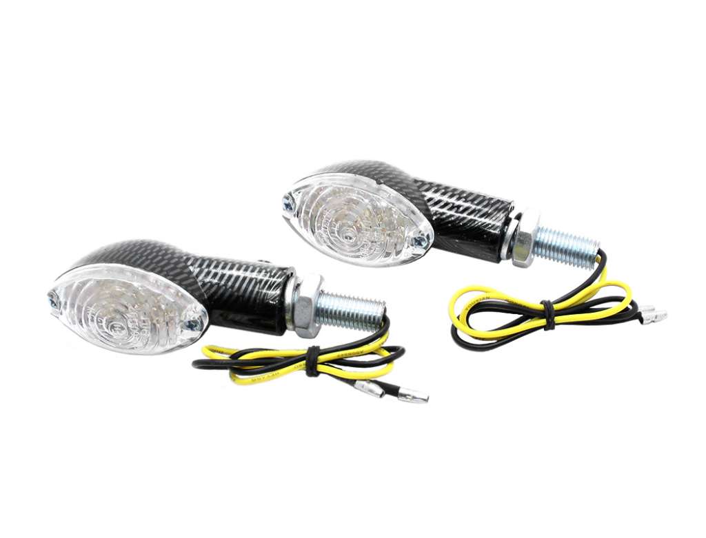 FARO SEÑALERO UNIV. MOTO JGO. 12LED CARBON