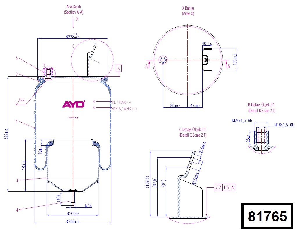 FUELLE AIRE VOLVO HASTA 2016 FINO C/BASE 1T15LNR-6