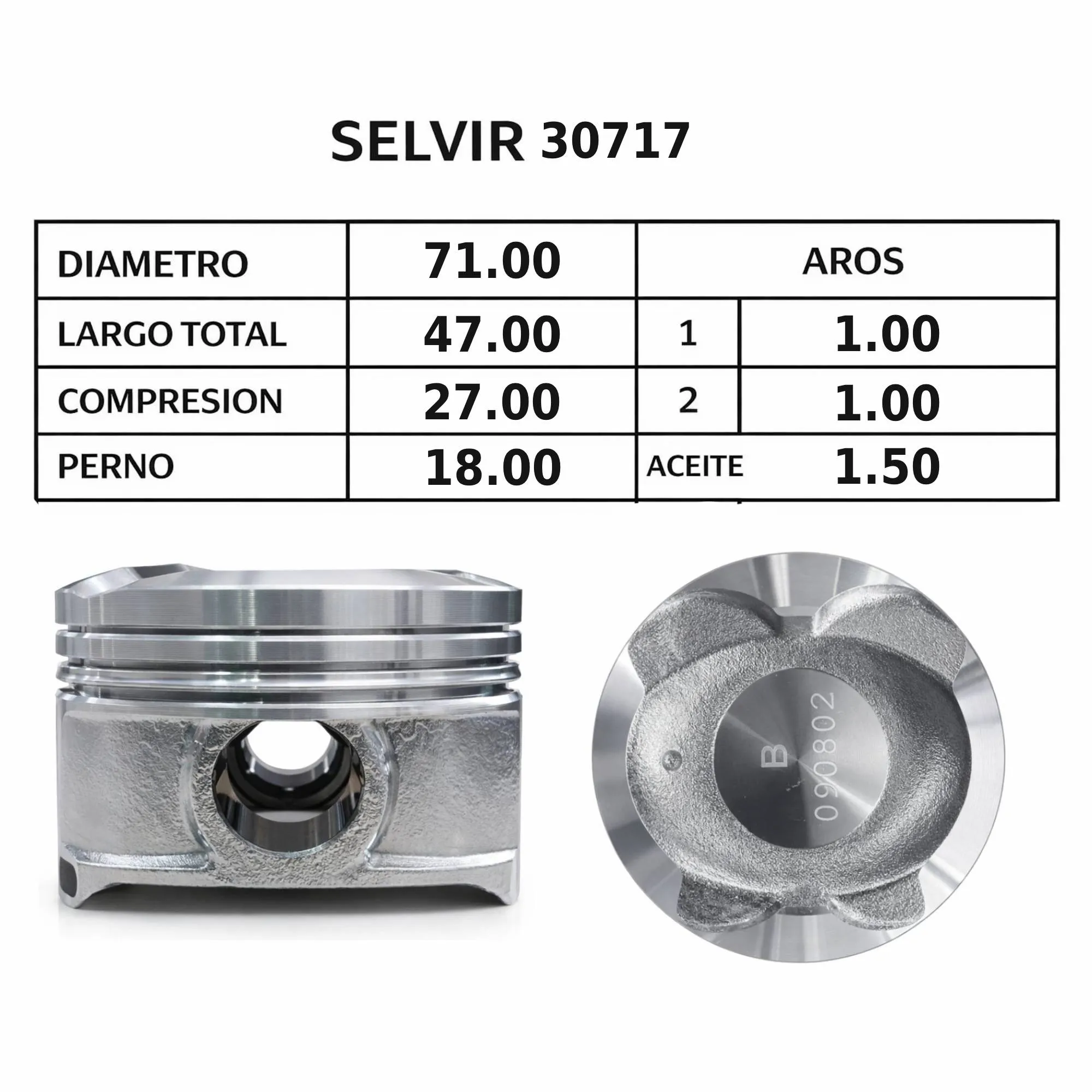 PISTONES 71mm BYD F0 STD