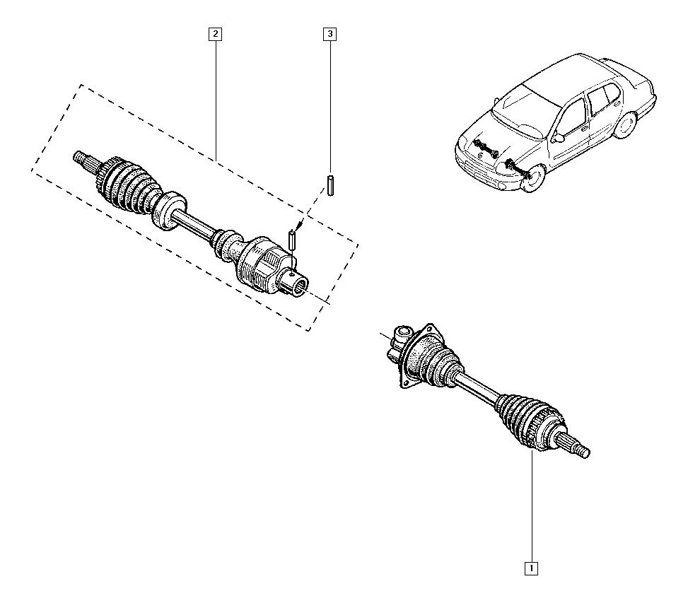 Semieje Renault Clio Il Kangoo I Symbol Con Abs Derecho Orig