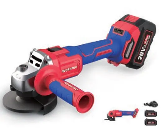 Amoladora angular a batería de 4 1/2 pulgadas, 20V, con batería de 4Ah y cargador