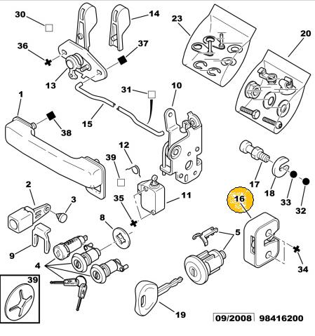 PLACA DE PUERTA CITROEN C15 DERECHO [ORIGINAL PSA]