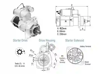 ARRANQUE 11D MB 24V CON MOTOR ELECTRICO