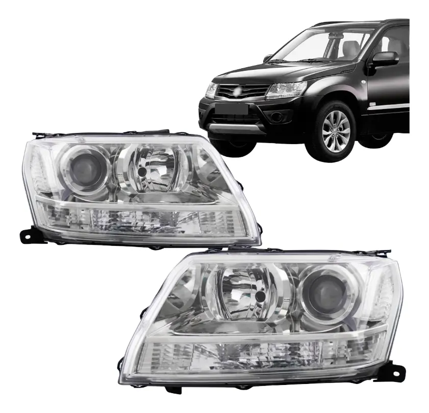 Farol delantero con foco doble cromado