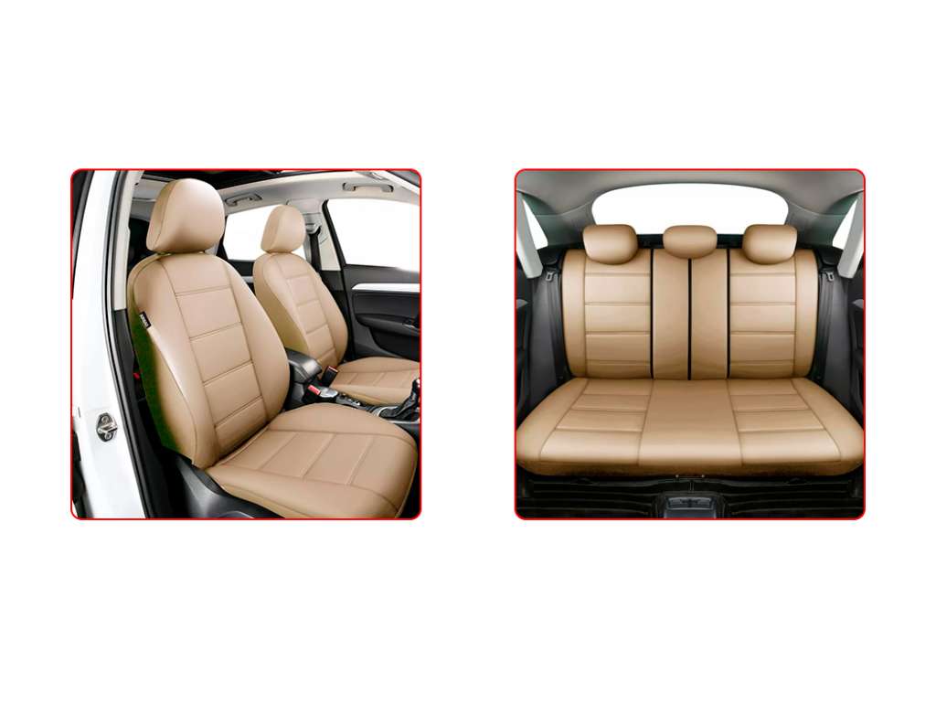 CUBRE ASIENTO UNIV. BEIGE COMPLETO ECOCUERO AIRBAG