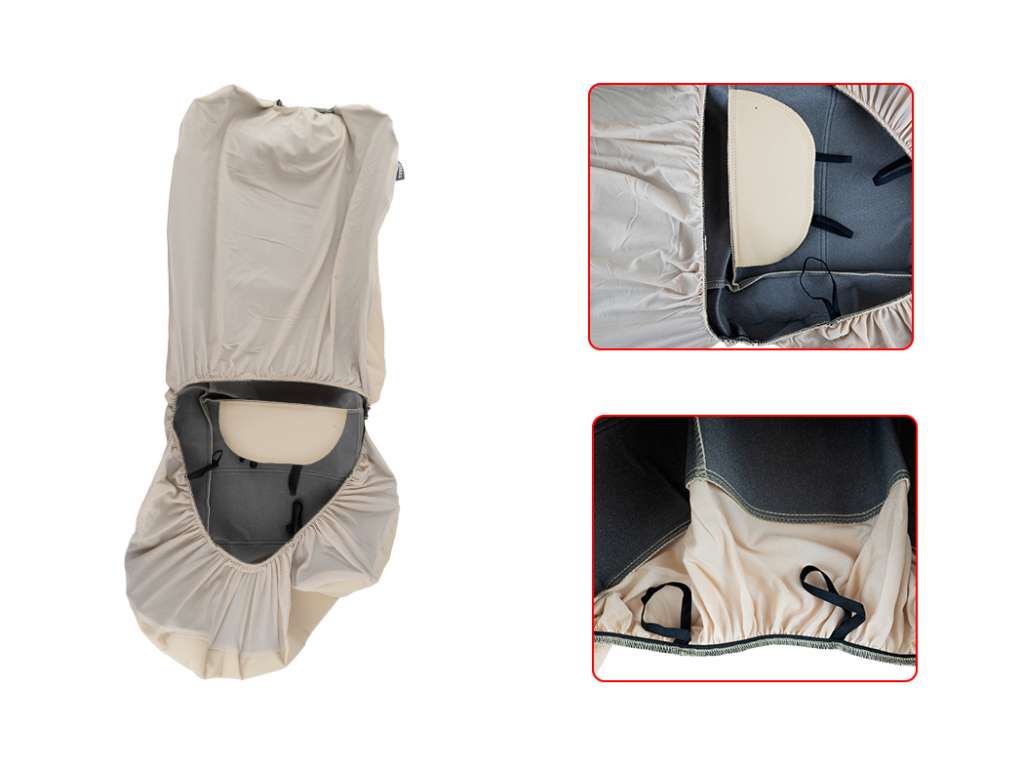 CUBRE ASIENTO UNIV. BEIGE COMPLETO ECOCUERO AIRBAG