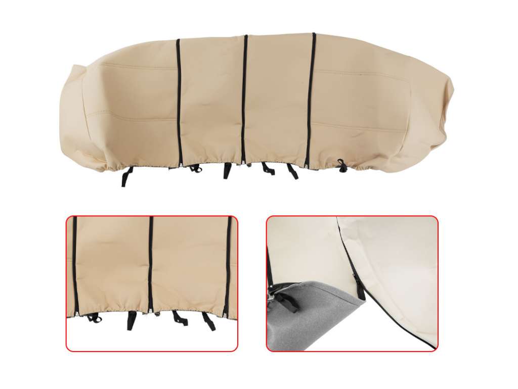 CUBRE ASIENTO UNIV. BEIGE COMPLETO ECOCUERO AIRBAG