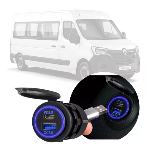 Toma cargador USB y USB-C incorporado