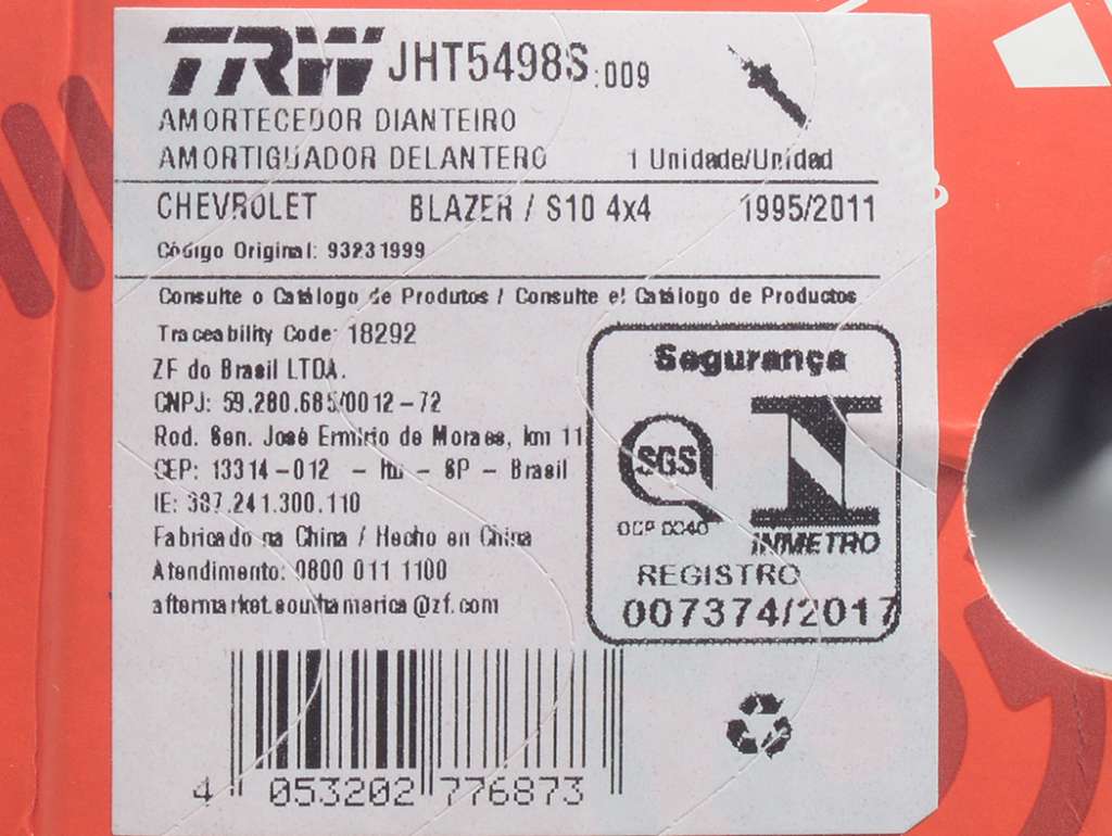 AMORTIGUADOR GM S10 95/.. 4X4 DELANTERO