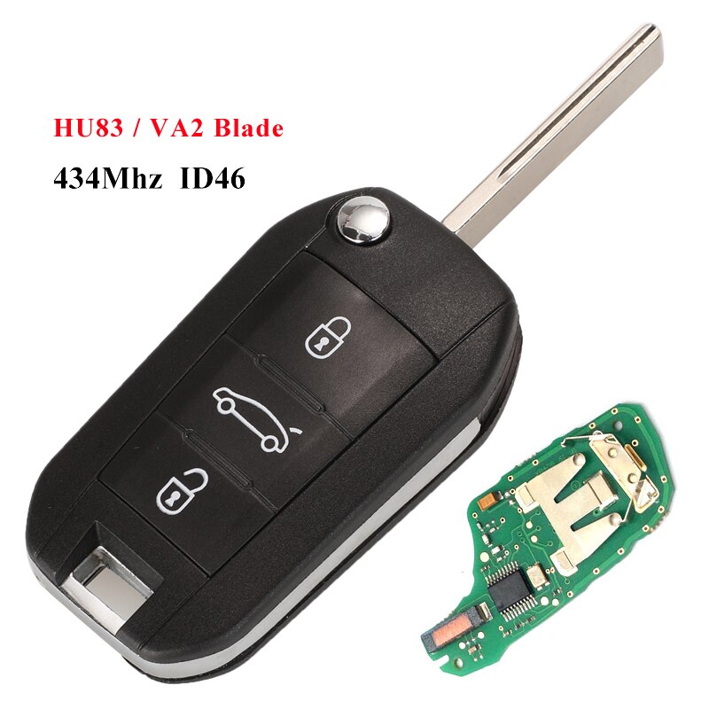 MANDO A DISTANCIA PEUGEOT 301/208 COMPLETA CON CHIP HU83 SIN CODIFICAR [AKONEN KEYS]