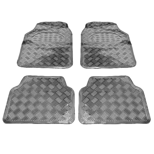 Juego de Alfombras Metálicas Plateadas
