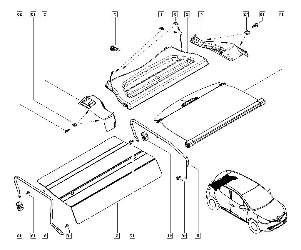Soporte Bandeja Trasera Renault Clio Iv Original