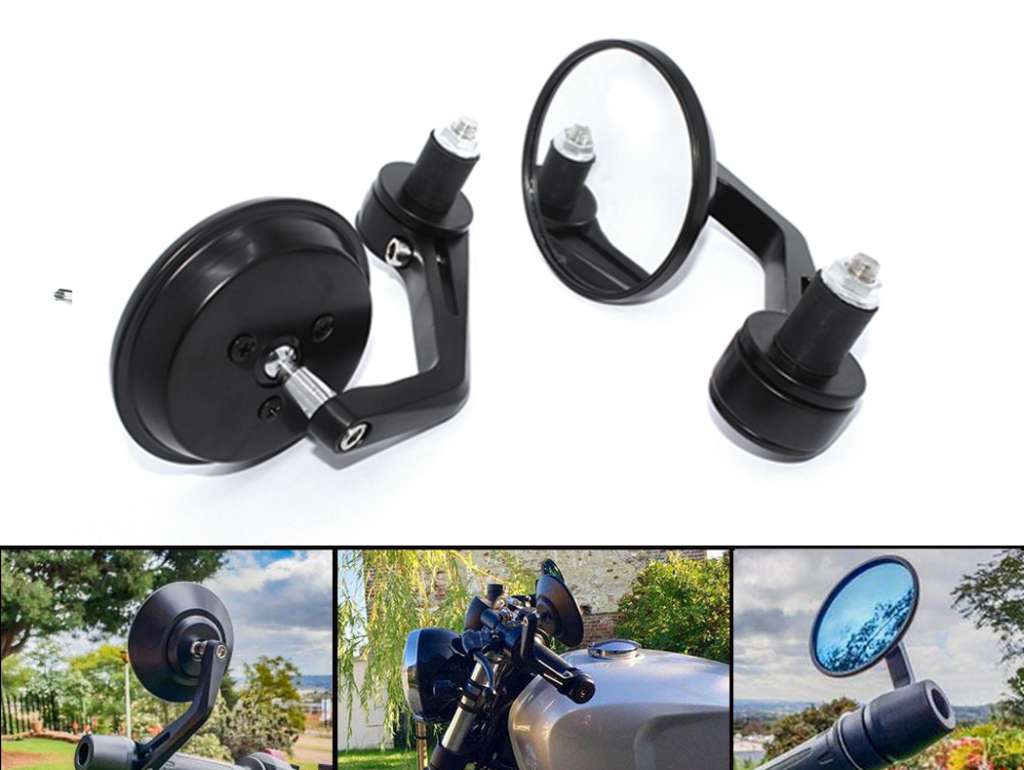 ESPEJO SET UNIV. MOTO NEGRO P/MANUBRIO JGO.