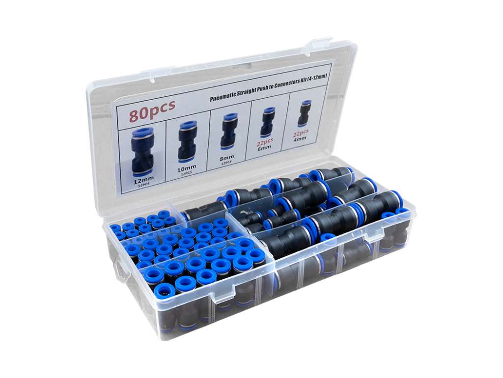 ACOPLE UNIV. CAÑO AIRE 4/6/8/10/12MM 80 PIEZAS KIT