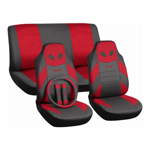 KIT JUEGO DE FUNDAS CUBRE ASIENTO + CUBRE VOLANTE