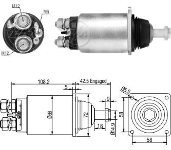 AUTOMATICO ARRANQUE VW 16210 PLATINA CUADRADA 12V
