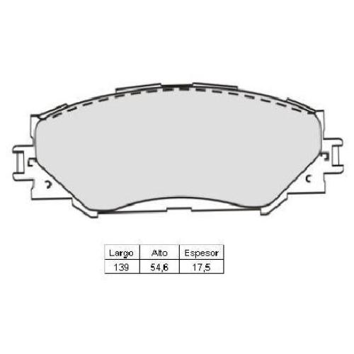 JGO. PASTILLAS FRENO TOYOTA COROLLA 2010... DEL. 139X55X17MM(24336) COMLINE
