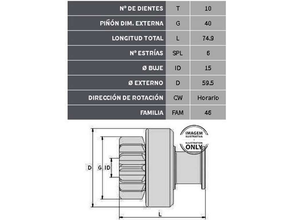 BENDIX LUCAS 10D. 6E. MOTOR M100R