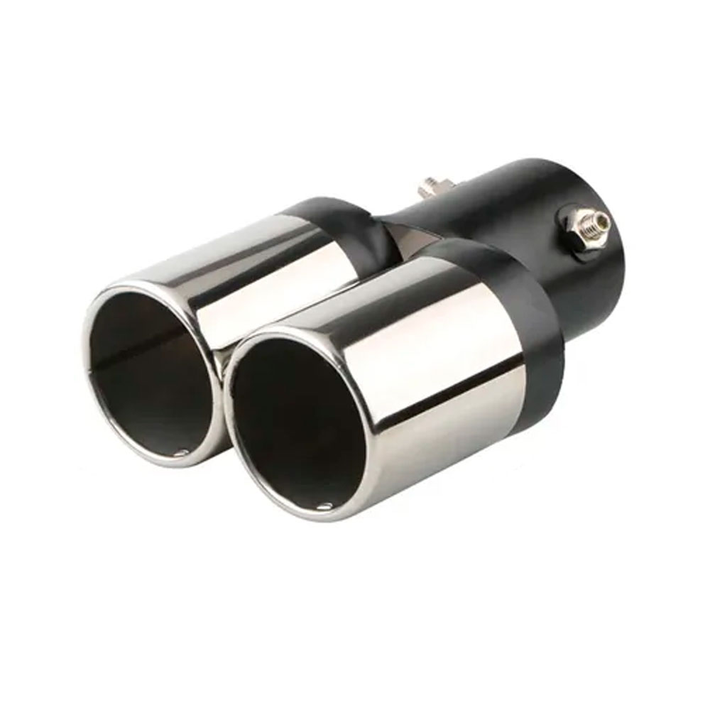 ACCESORIO EXTERIOR - COLA DE ESCAPE DOBLE REDONDA CROM.2 PULG