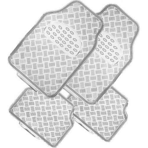 JGO. ALFOMBRAS UNIVERSAL 4 PIEZAS PLATEADO