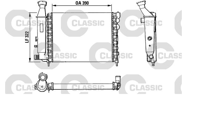 RADIADOR AGUA MOTOR CITROEN AX 1.1 1.4 GT AVA COOLING [AVA COOLING]